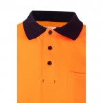 Polo de trabajo de piqué bicolor de manga corta 150 g/m2 color naranja sexta vista