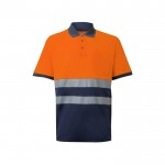 Polo de trabajo de piqué bicolor de manga corta 150 g/m2 color naranja