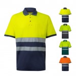 Polo de trabajo de piqué bicolor de manga corta 150 g/m2 varios colores