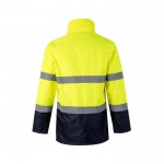 Parka laboral extra grande de poliéster de alta visibilidad 190 g/m2 color amarillo segunda vista