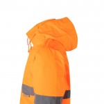 Parka laboral extra grande de poliéster de alta visibilidad 190 g/m2 color naranja sexta vista