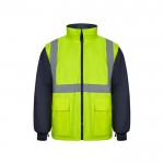 Parka laboral 4 en 1 bicolor de poliéster con revestimiento 180 g/m2 color amarillo sexta vista