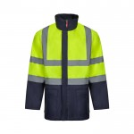 Parka laboral 4 en 1 bicolor de poliéster con revestimiento 180 g/m2 color amarillo