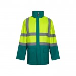 Parka laboral 4 en 1 bicolor de poliéster con revestimiento 180 g/m2