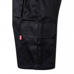 Bermudas de sarga multibolsillos de algodón y poliéster 200 g/m2 color negro quinta vista