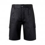 Bermudas de sarga multibolsillos de algodón y poliéster 200 g/m2 color negro