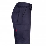 Bermudas de sarga multibolsillos de algodón y poliéster 200 g/m2 color azul cuarta vista
