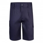 Bermudas de sarga multibolsillos de algodón y poliéster 200 g/m2 color azul