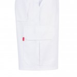 Bermudas de sarga multibolsillos de algodón y poliéster 200 g/m2 color blanco quinta vista