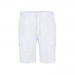 Bermudas de sarga multibolsillos de algodón y poliéster 200 g/m2 color blanco