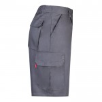 Bermudas de sarga multibolsillos de algodón y poliéster 200 g/m2 color gris cuarta vista
