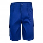 Bermudas de sarga multibolsillos de algodón y poliéster 200 g/m2 color azul real