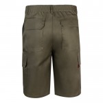 Bermudas de sarga multibolsillos de algodón y poliéster 200 g/m2 color verde militar segunda vista