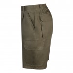 Bermudas de sarga multibolsillos de algodón y poliéster 200 g/m2 color verde militar tercera vista