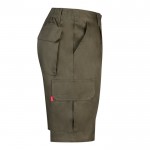 Bermudas de sarga multibolsillos de algodón y poliéster 200 g/m2 color verde militar cuarta vista