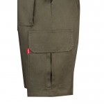 Bermudas de sarga multibolsillos de algodón y poliéster 200 g/m2 color verde militar quinta vista