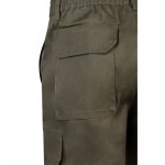 Bermudas de sarga multibolsillos de algodón y poliéster 200 g/m2 color verde militar sexta vista