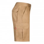 Bermudas de sarga multibolsillos de algodón y poliéster 200 g/m2 color natural cuarta vista