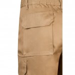 Bermudas de sarga multibolsillos de algodón y poliéster 200 g/m2 color natural sexta vista