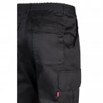 Pantalón multibolsillos unisex en algodón y poliéster 200 g/m2 color negro sexta vista