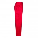 Pantalón multibolsillos unisex en algodón y poliéster 200 g/m2 color rojo cuarta vista