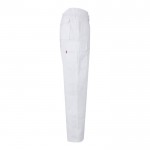 Pantalón multibolsillos unisex en algodón y poliéster 200 g/m2 color blanco cuarta vista