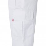 Pantalón multibolsillos unisex en algodón y poliéster 200 g/m2 color blanco quinta vista