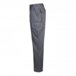 Pantalón multibolsillos unisex en algodón y poliéster 200 g/m2 color gris tercera vista