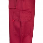 Pantalón multibolsillos unisex en algodón y poliéster 200 g/m2 color burdeos quinta vista