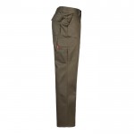 Pantalón multibolsillos unisex en algodón y poliéster 200 g/m2 color verde militar cuarta vista