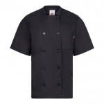 Chaqueta para cocina de manga corta de poliéster y algodón 110 g/m2 color negro