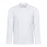 Chaqueta de cocina de manga larga de poliéster y algodón 175 g/m2 color blanco