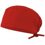 Gorro sanitario de sarga en poliéster y algodón 190 g/m2 color rojo