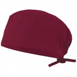 Gorro sanitario de sarga en poliéster y algodón 190 g/m2 color burdeos