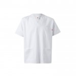 Túnica de sarga de manga corta de poliéster y algodón 190 g/m2 color blanco