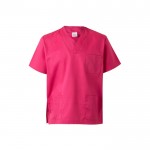 Túnica de sarga de manga corta de poliéster y algodón 190 g/m2 color rosa