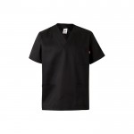 Túnica de sarga de manga corta de poliéster y algodón 190 g/m2 color negro