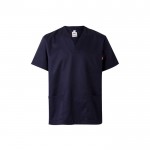Túnica de sarga de manga corta de poliéster y algodón 190 g/m2 color azul