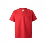 Túnica de sarga de manga corta de poliéster y algodón 190 g/m2 color rojo