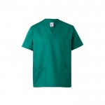 Túnica de sarga de manga corta de poliéster y algodón 190 g/m2 color verde