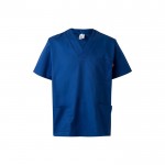 Túnica de sarga de manga corta de poliéster y algodón 190 g/m2 color azul real