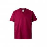 Túnica de sarga de manga corta de poliéster y algodón 190 g/m2 color burdeos