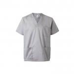 Túnica de sarga de manga corta de poliéster y algodón 190 g/m2 color gris claro