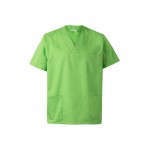 Túnica de sarga de manga corta de poliéster y algodón 190 g/m2 color verde lima