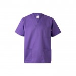 Túnica de sarga de manga corta de poliéster y algodón 190 g/m2 color lila