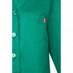 Bata laboral de manga larga de poliéster y algodón 175 g/m2 color verde tercera vista