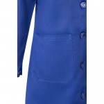 Bata laboral de manga larga de poliéster y algodón 175 g/m2 color azul real sexta vista