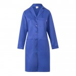 Bata laboral de manga larga de poliéster y algodón 175 g/m2 color azul real