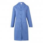 Bata laboral de manga larga de poliéster y algodón 175 g/m2 color azul pastel