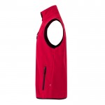 Chaleco laboral softshell con forro polar de poliéster 280 g/m2 color rojo tercera vista